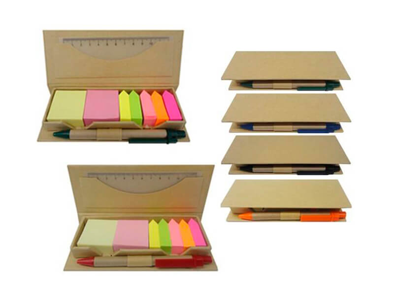 Bloco de Anotação com Post-it e Caneta