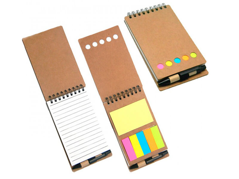 Bloco de Anotações com Caneta e Post-it