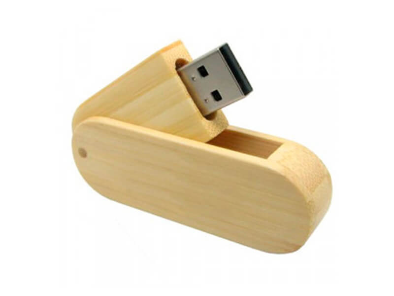 Pen Drive Giratório de madeira 